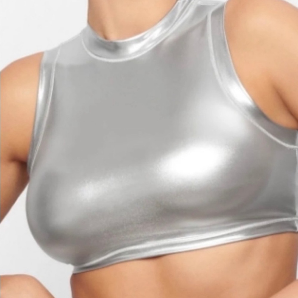 SKIMS MOCK NECK METALLIC SWIM